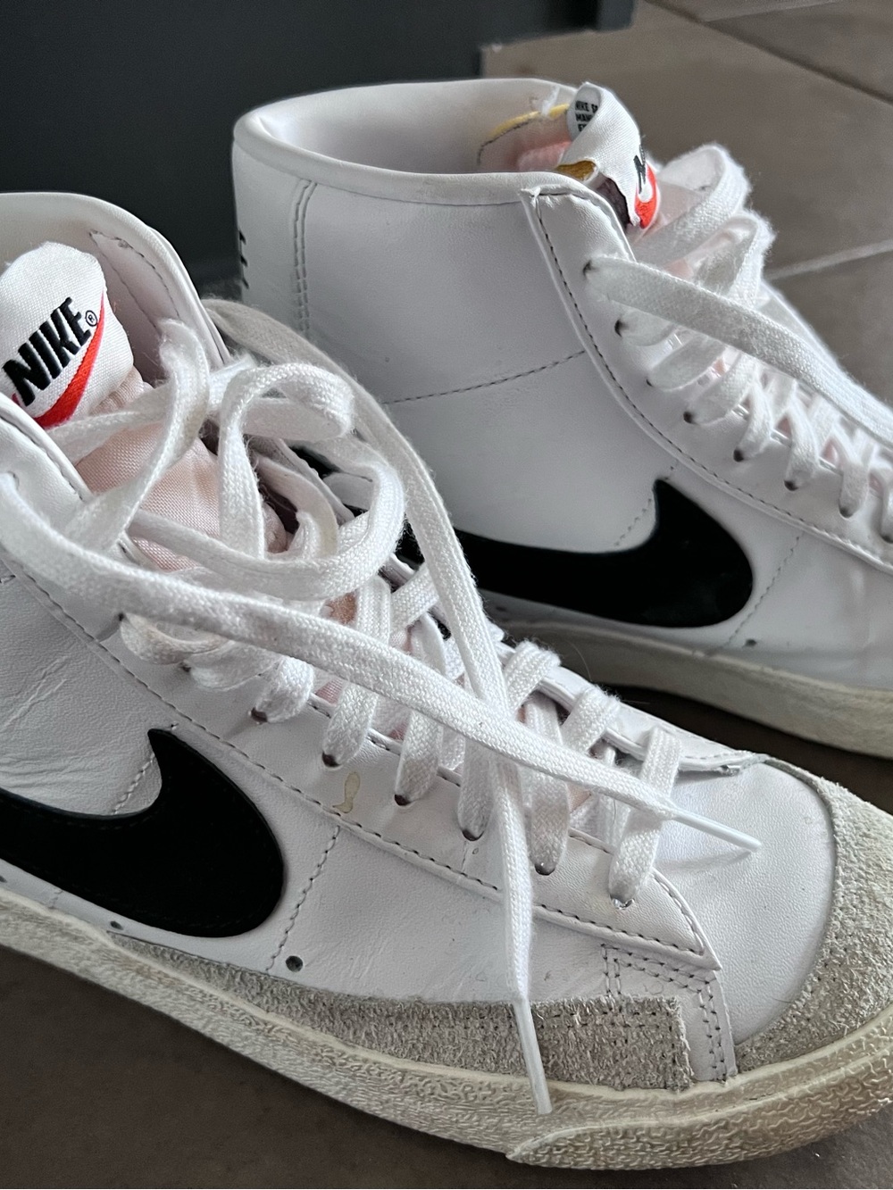 Nike White Black High-Top Athletic Shoes